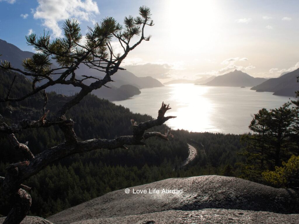 The view from the Quercus Point trail summit in Murrin Provincial Park is breathtaking