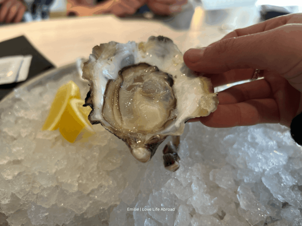 Tasting oyster for the first time in Tofino