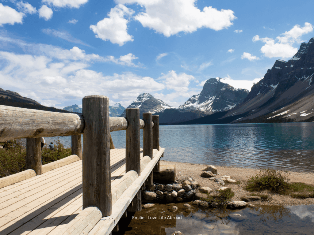 Bow Lake one of the many stops on the Icefields Parkway