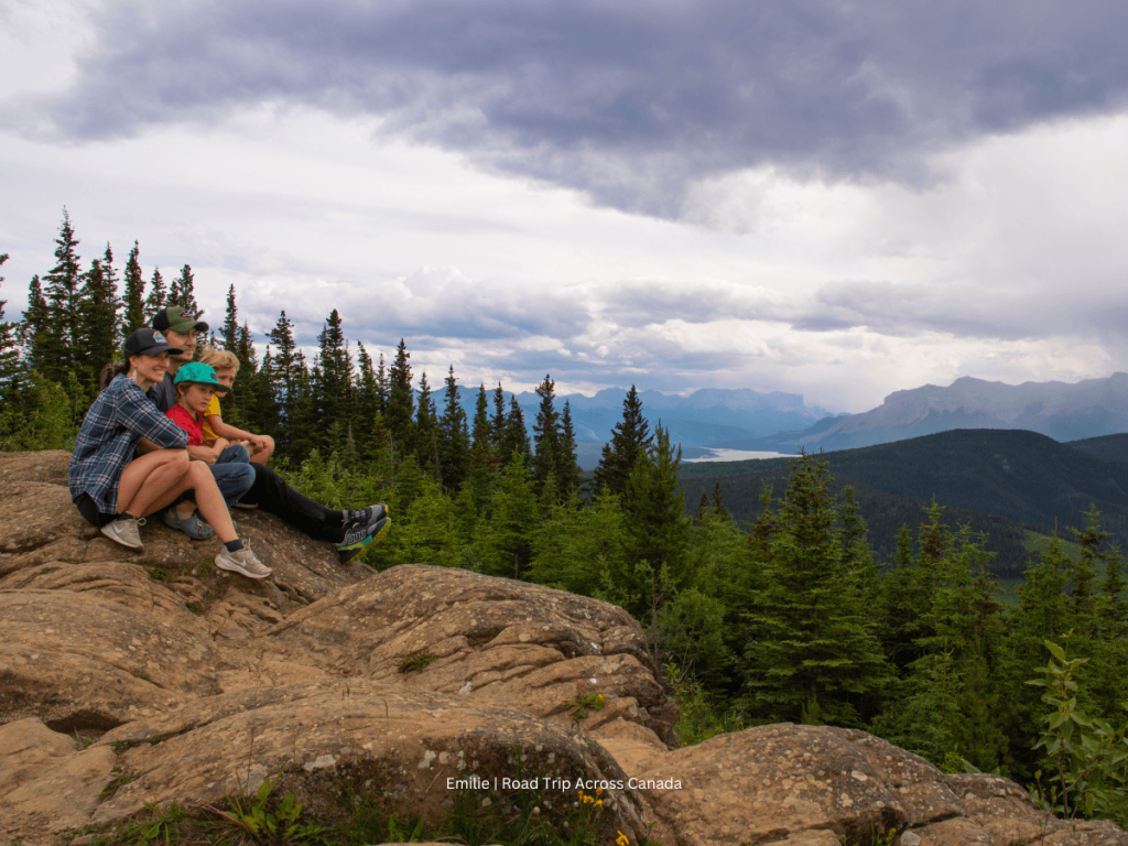 Enjoying the view at the Athabasca Lookout