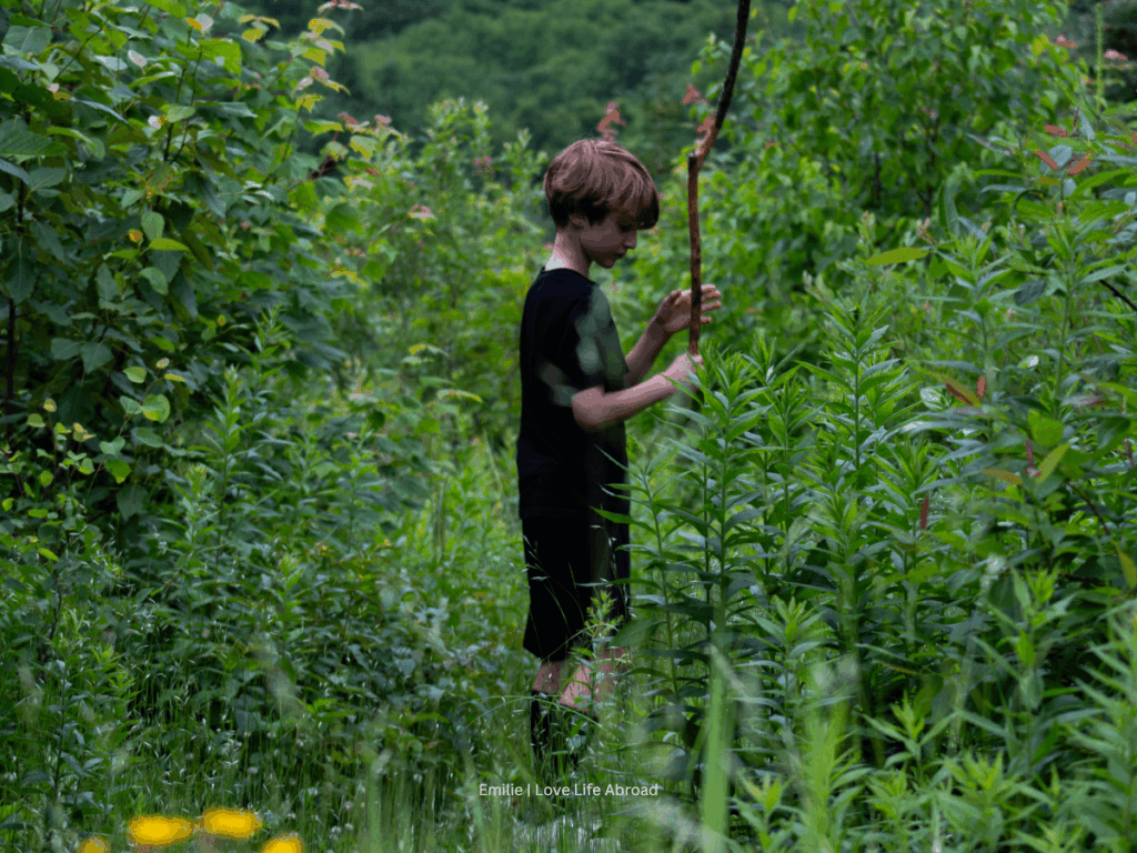 Hiking on one of the trails at Bora Boréal