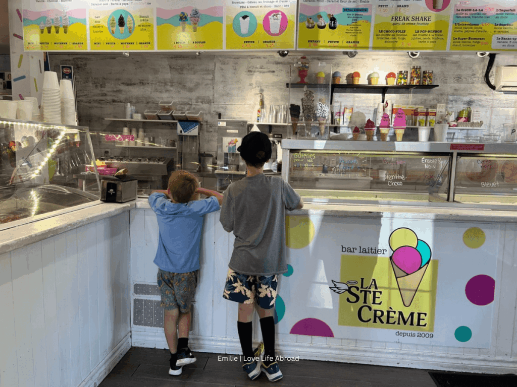 The kids had a hard time choosing their Ice cream at La Ste Crème