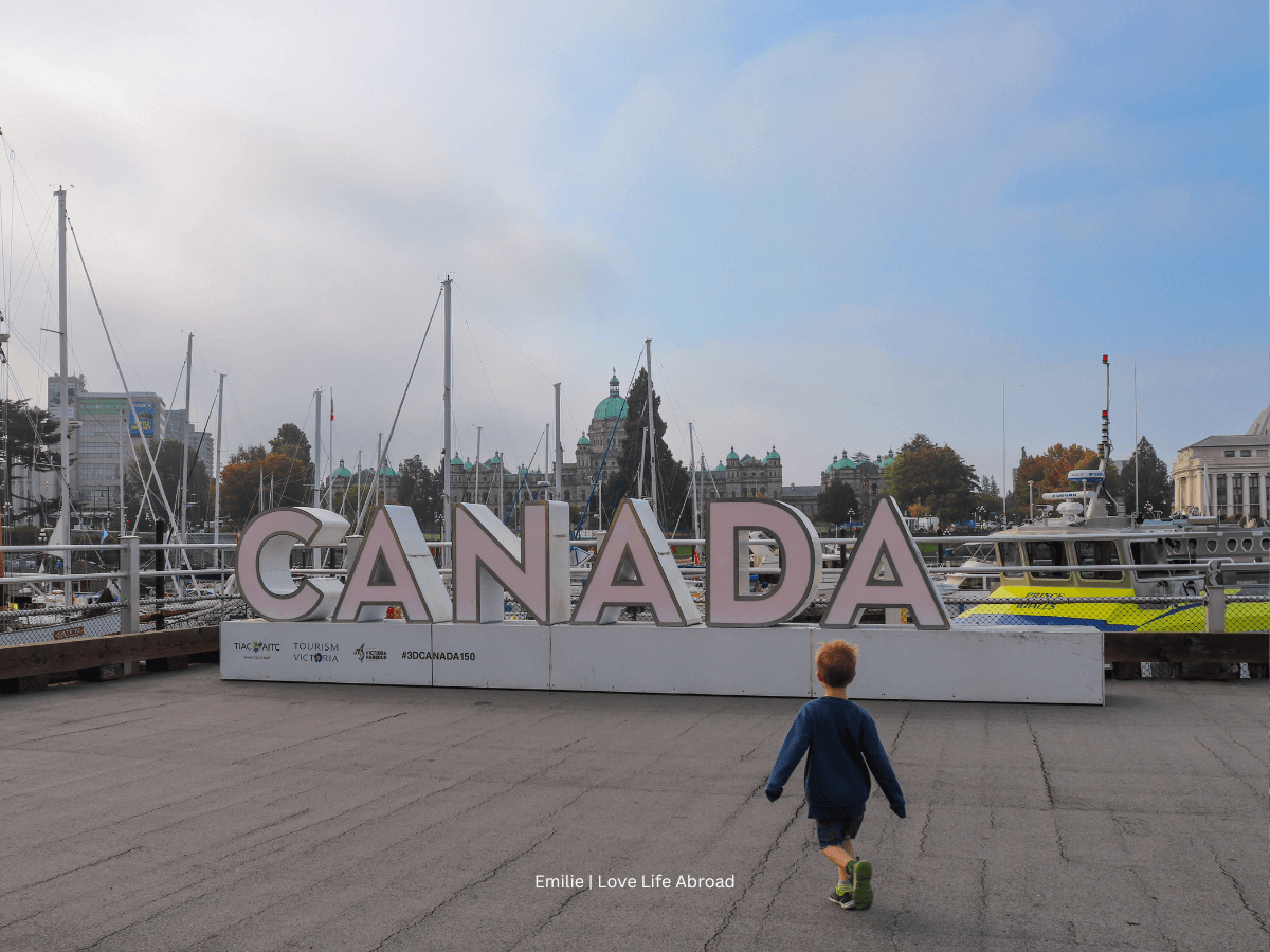 Canada sign in Victoria by the Inner Port