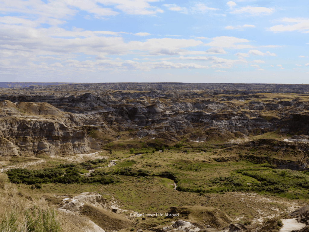 View point when arriving to Dinosaur Provincial Park in Alberta