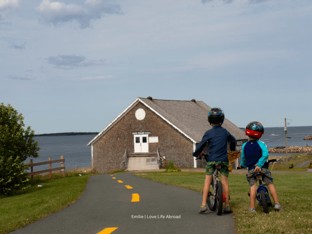 Biking along the ocean in Caraquet in New Brunswick