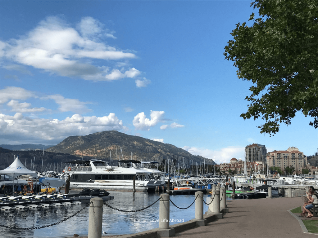 The marina in Kelowna with big boats