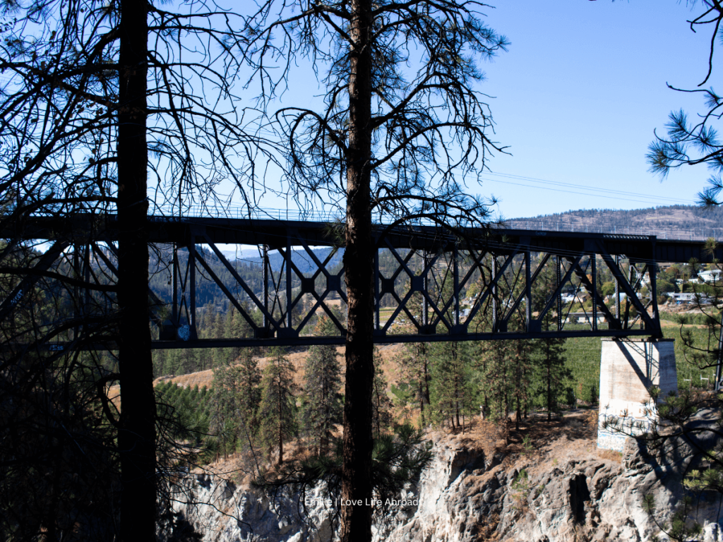 View of the Trout Creek Trestle from the Summerland Ornamental Gardens