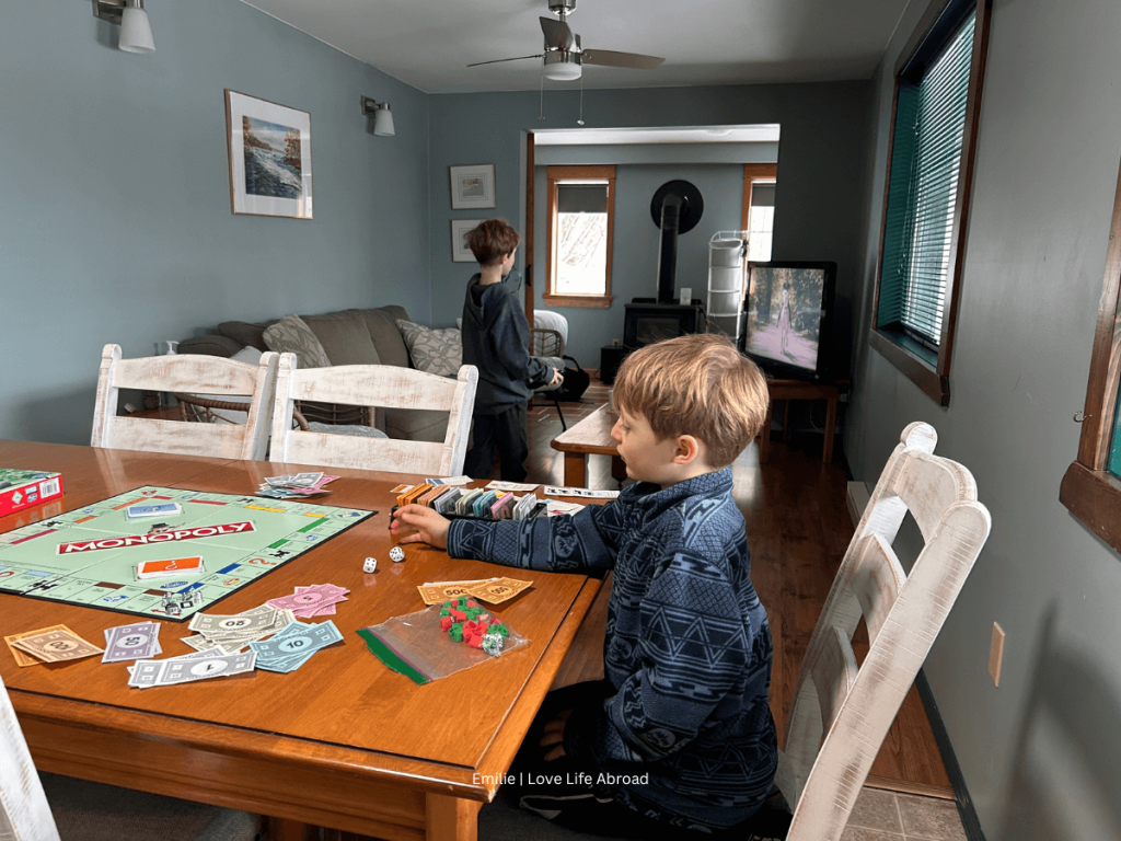 The dinning room and living room at our suite at Golden Mountain View Suites