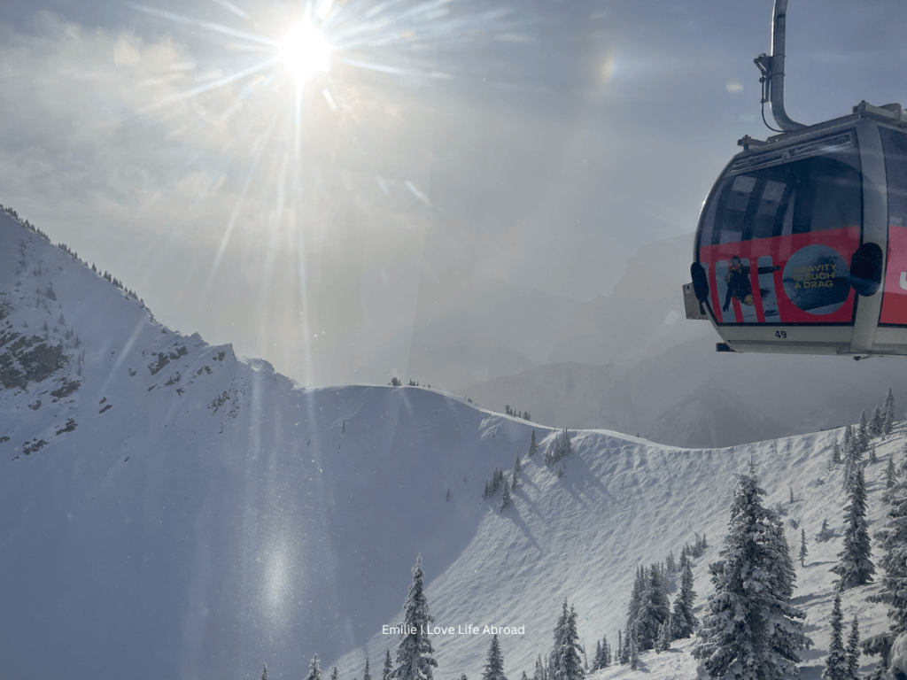 View almost at the top of the Eagle's Eye gondola at Kicking Horse Mountain Resort in Golden. It's one of the best things to do in Golden in winter