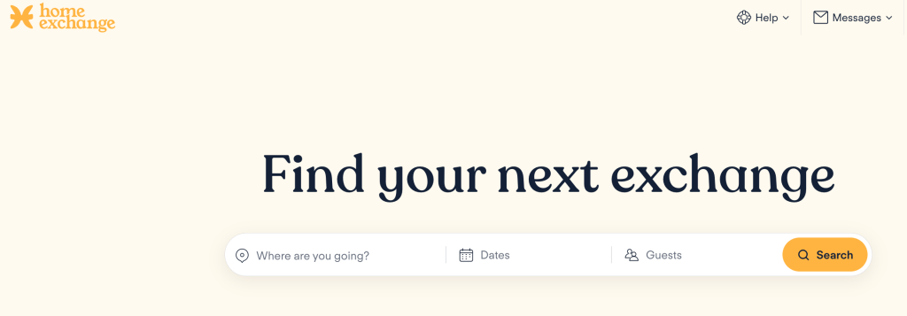 HomeExchange homepage screenshot
