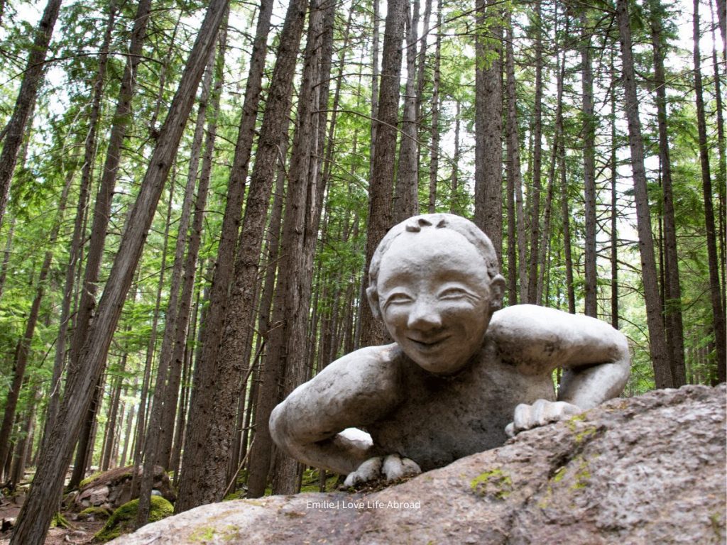 Sculptures on Kaslo River Trail