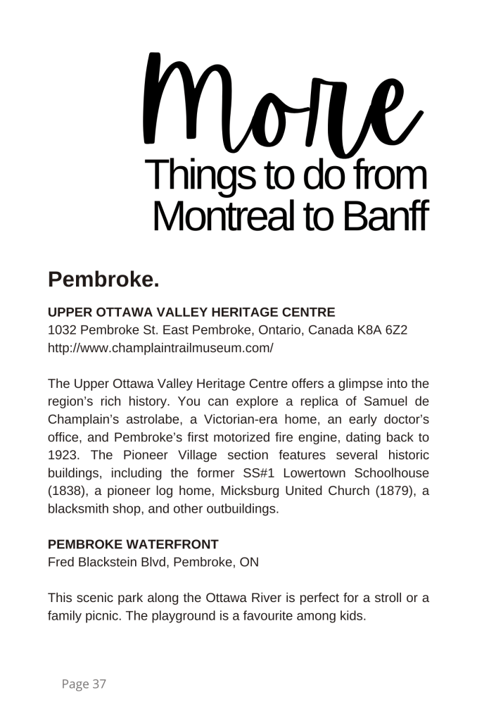 more things to do from Montreal to Banff