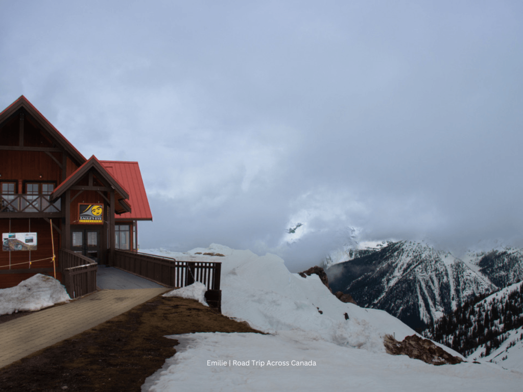 Eagle's Eye Restaurant at the top of Kicking Horse Mountain Resort in June