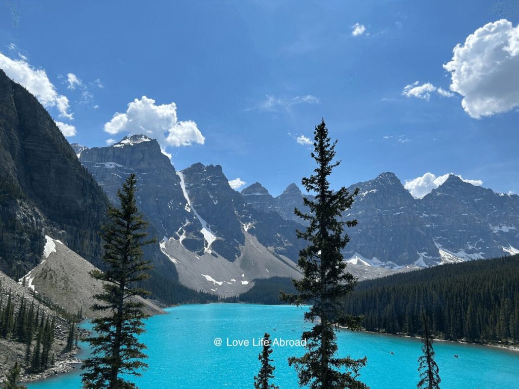 The view of Moraine Lake from the top of the Rockpile trail