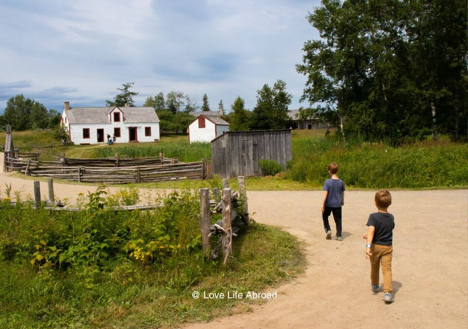 Walking on the path at the Acadian Village in Caraquet
