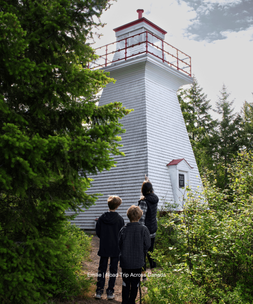 Admiring the Pilot Bay Lighthouse
