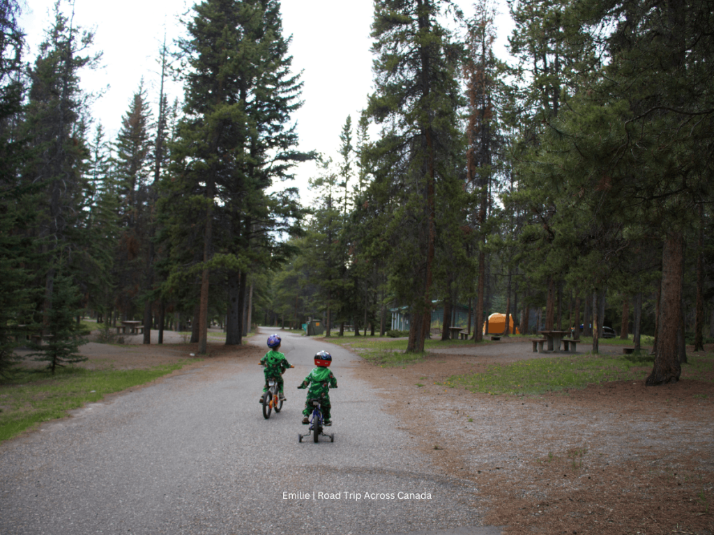Biking around Tunnel Mountain Campground in Banff