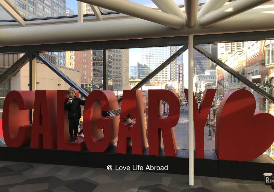 Calgary sign in one of the skywalks around downtown