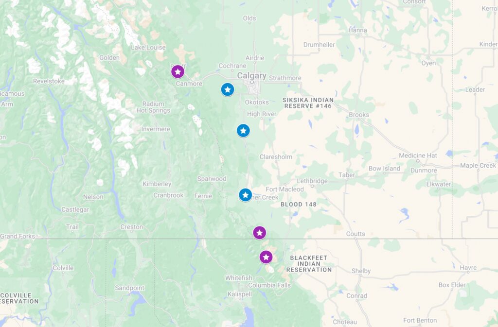Glacier National Park to Banff itinerary recap map