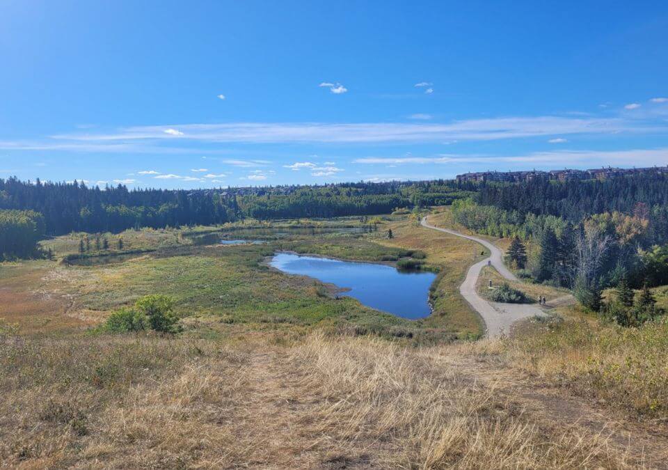 One of the manmade lakes at Fish Creek Provincial Park Photo credit Deirdre from Build Board Travel