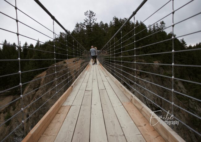 Suspension bridge in Golden, BC