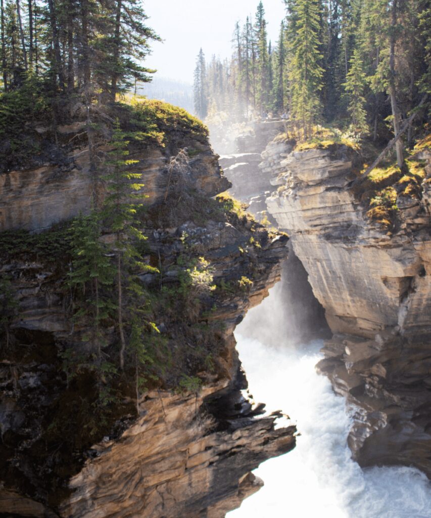 The beautiful Athabasca Falls on the Icefileds Parkway Its one of the first stop when departing from Jasper to Lake Louise