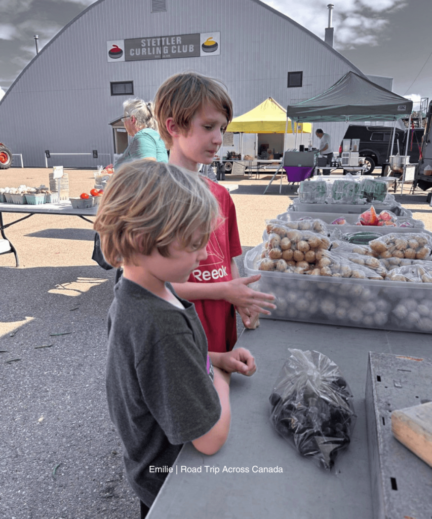 Buying some fruits and veggies at the Farmer's Market in Stettler