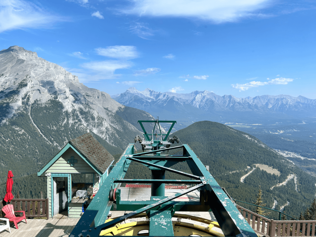 The view at the top of the Mt. Norquay chairlift
