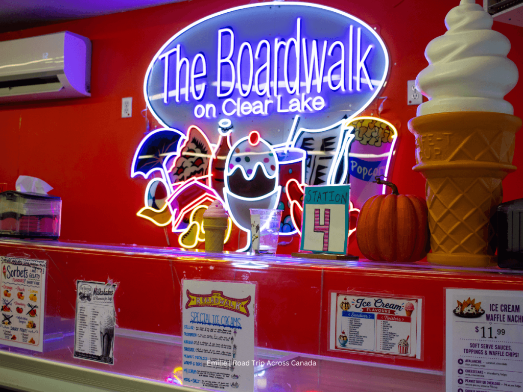 One of the many ice cream stations at The Boardwalk on Clear Lake