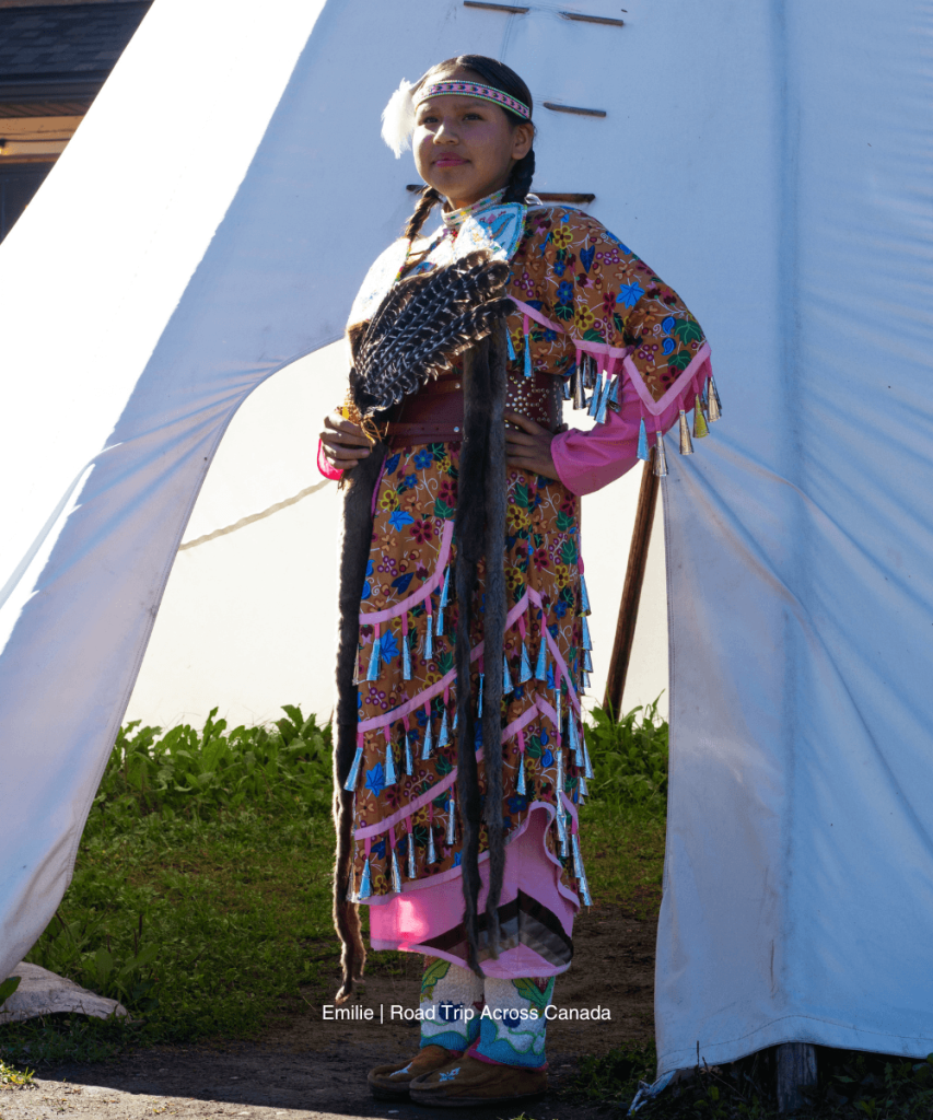 One of the models and dancers at the Oji-Cree Showcase & Market performance