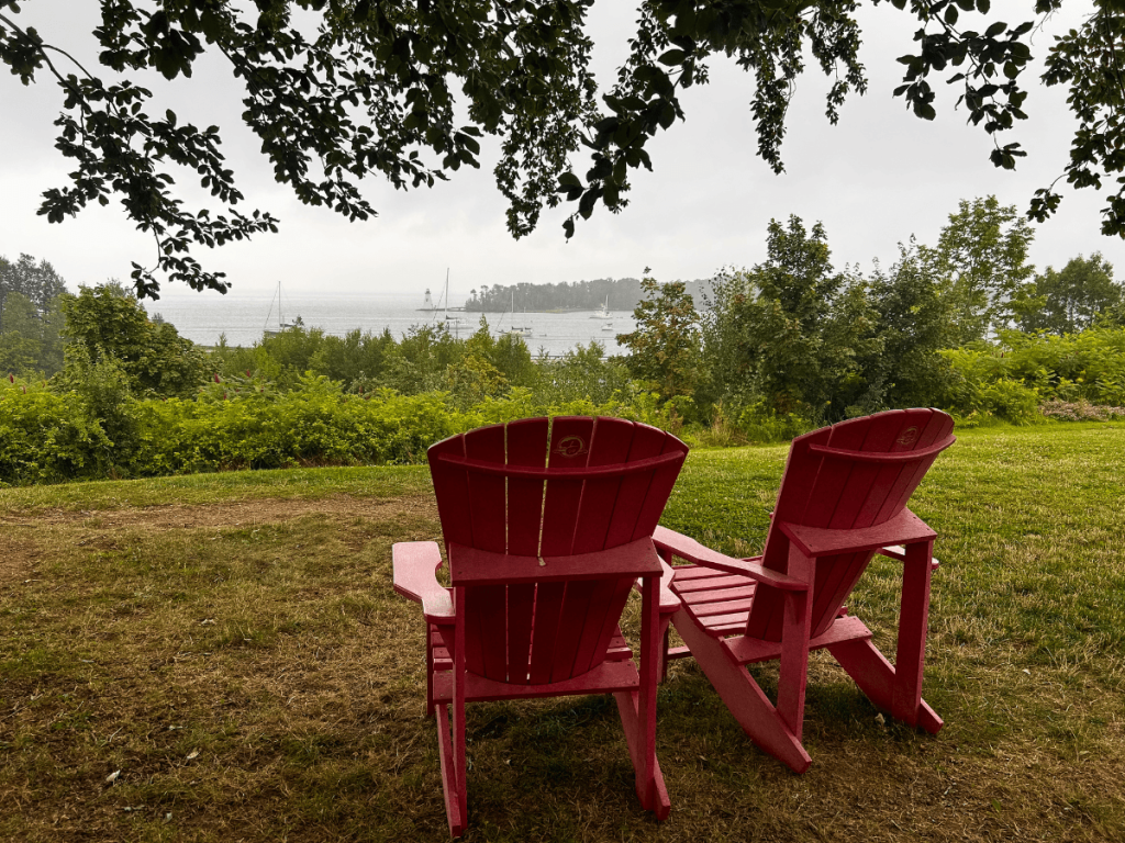 The famous Red Chairs at Alexander Graham Bell NHS in Baddeck